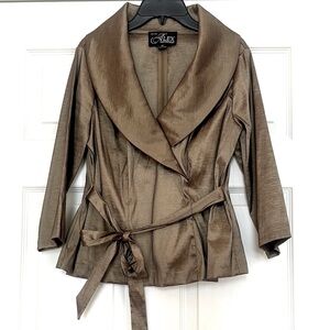 NWOT Women’s Metallic Bronze Gorgeous Dressy Very Stretchy Jacket, Size SP.